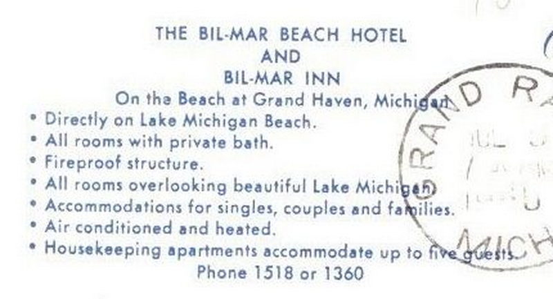 Bil-Mar Beach Hotel (Hyland Gardens Pavilion) - Vintage Postcard (newer photo)